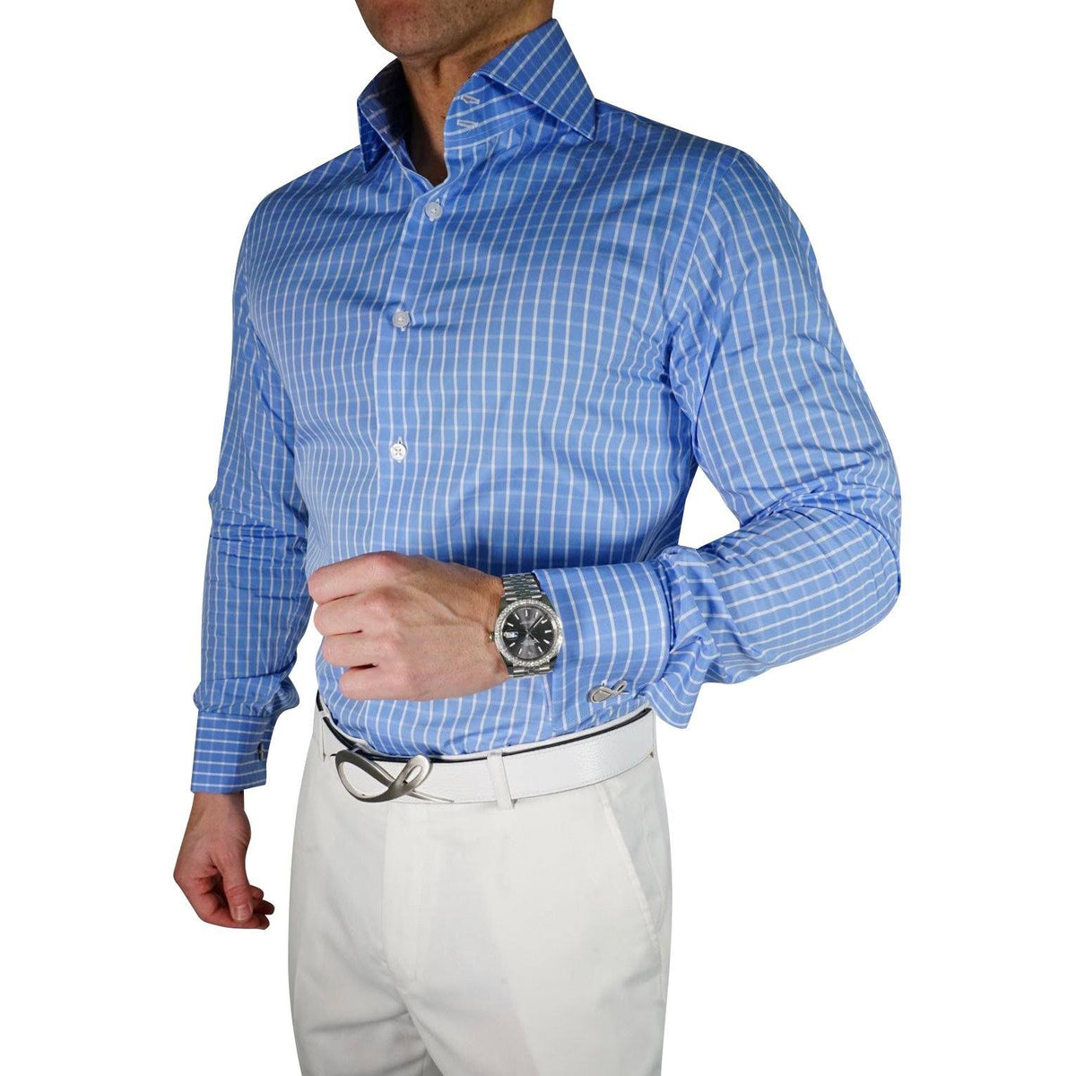 Sky Blu Windowpane Dress Shirt