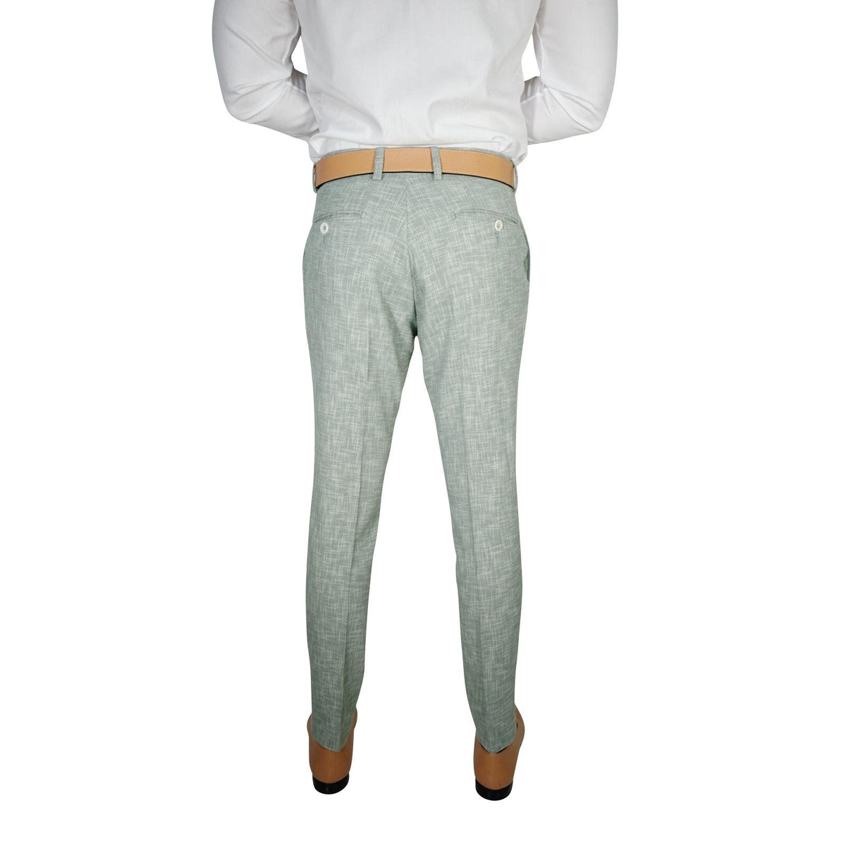 Mint Green Lino Tweed Trousers @ The Vault-5