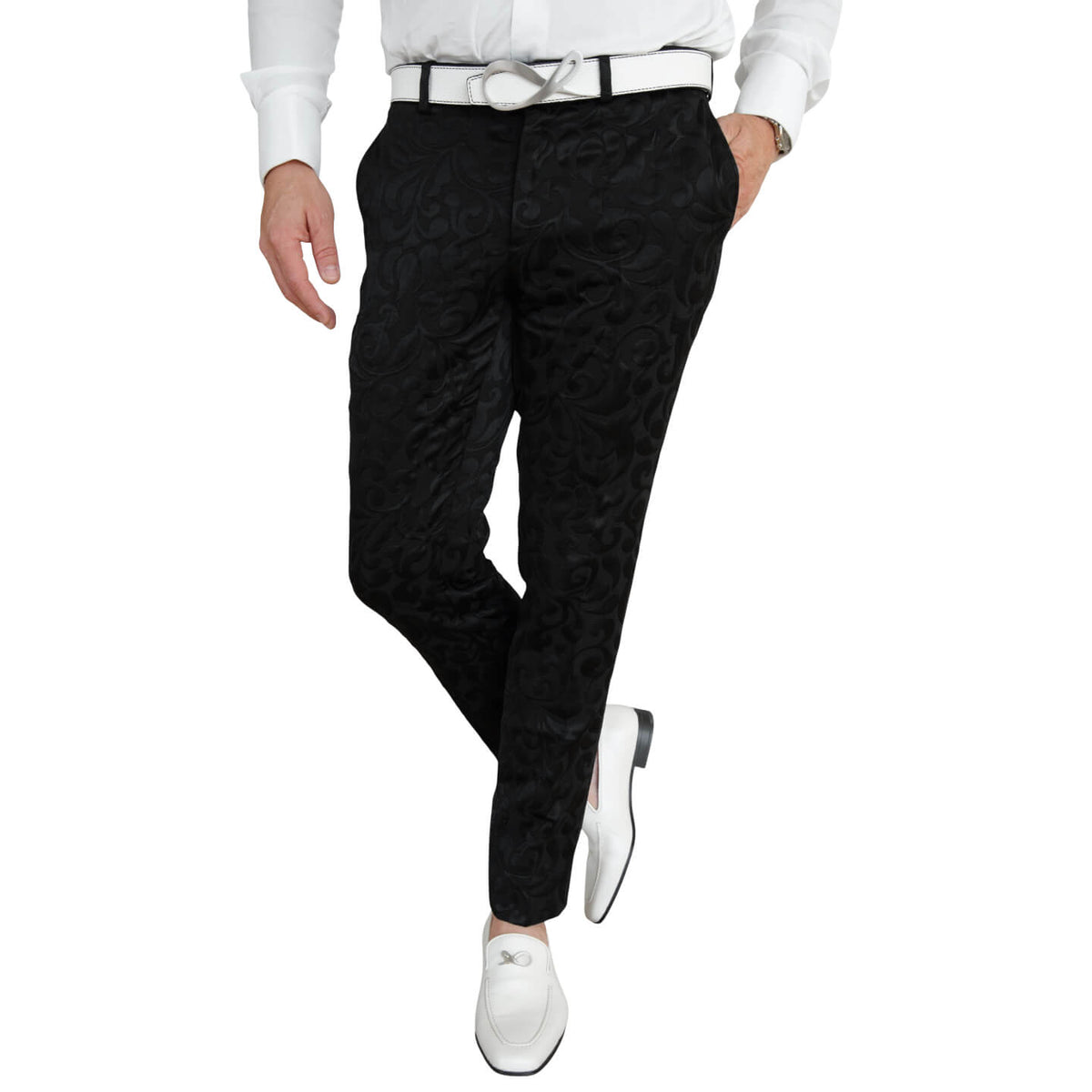 Black Paisley Trousers