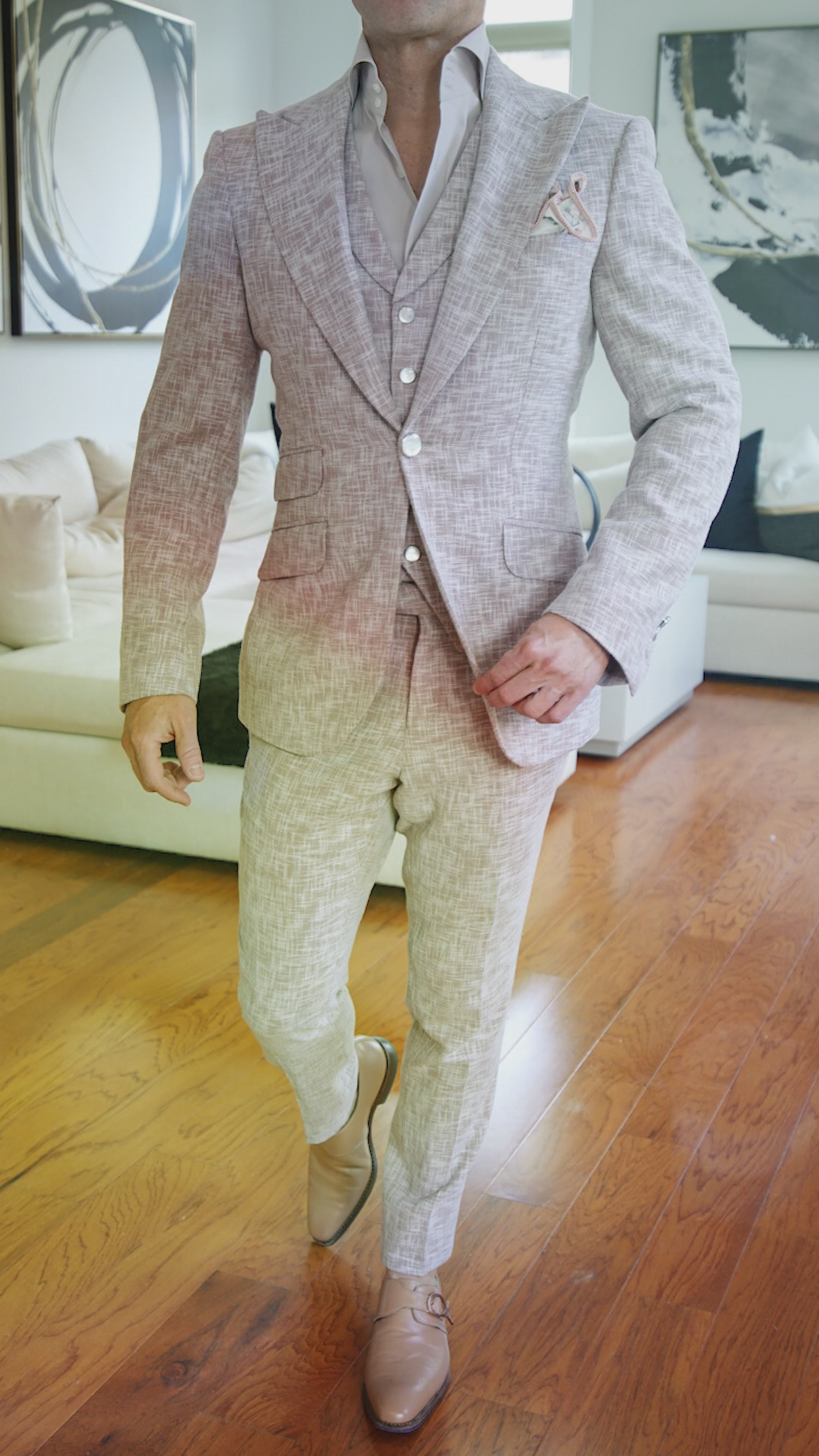 Nude Blush Lino Tweed Jacket