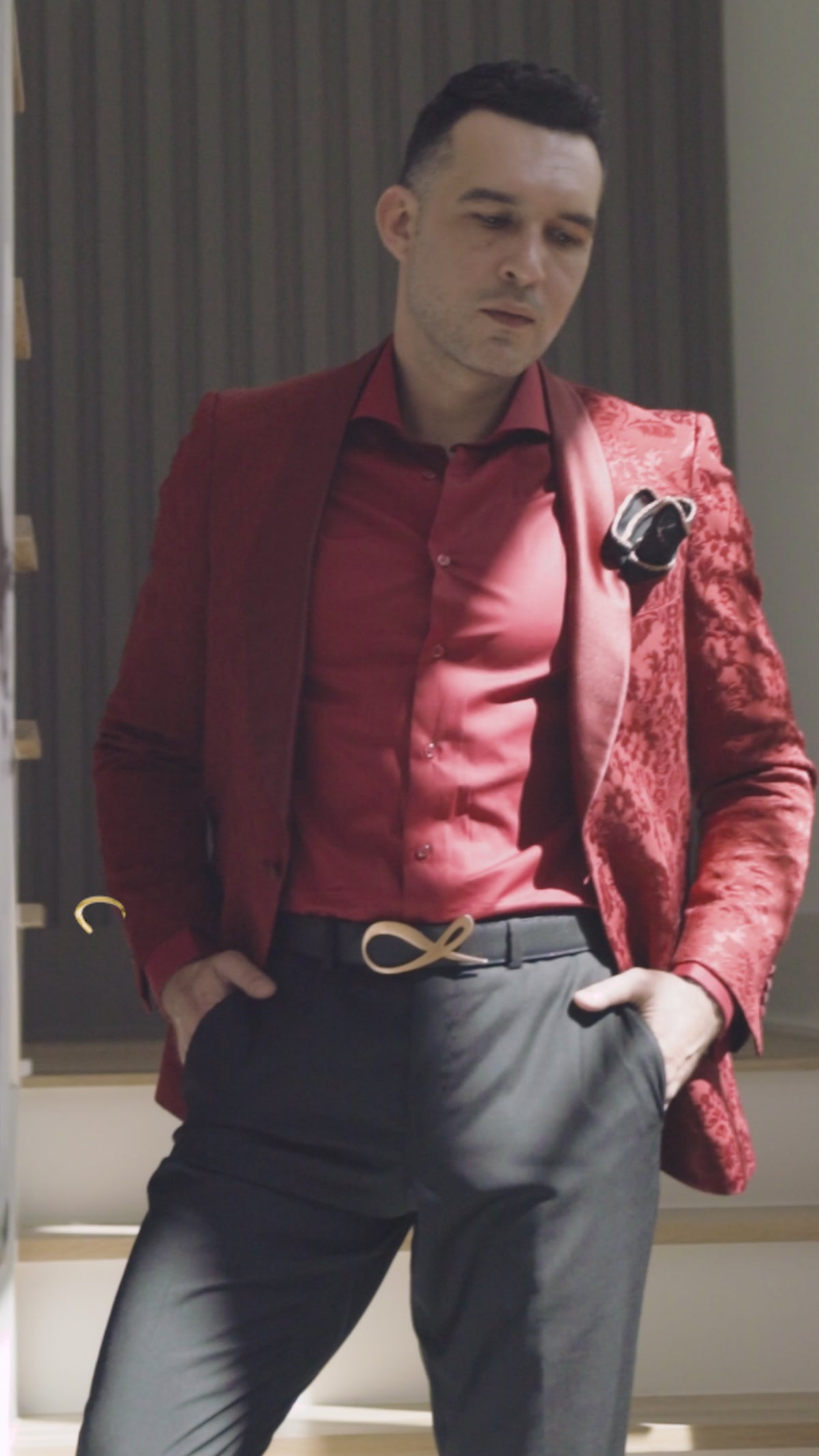 Burgundy Fiore Dinner Jacket @ The Vault-3