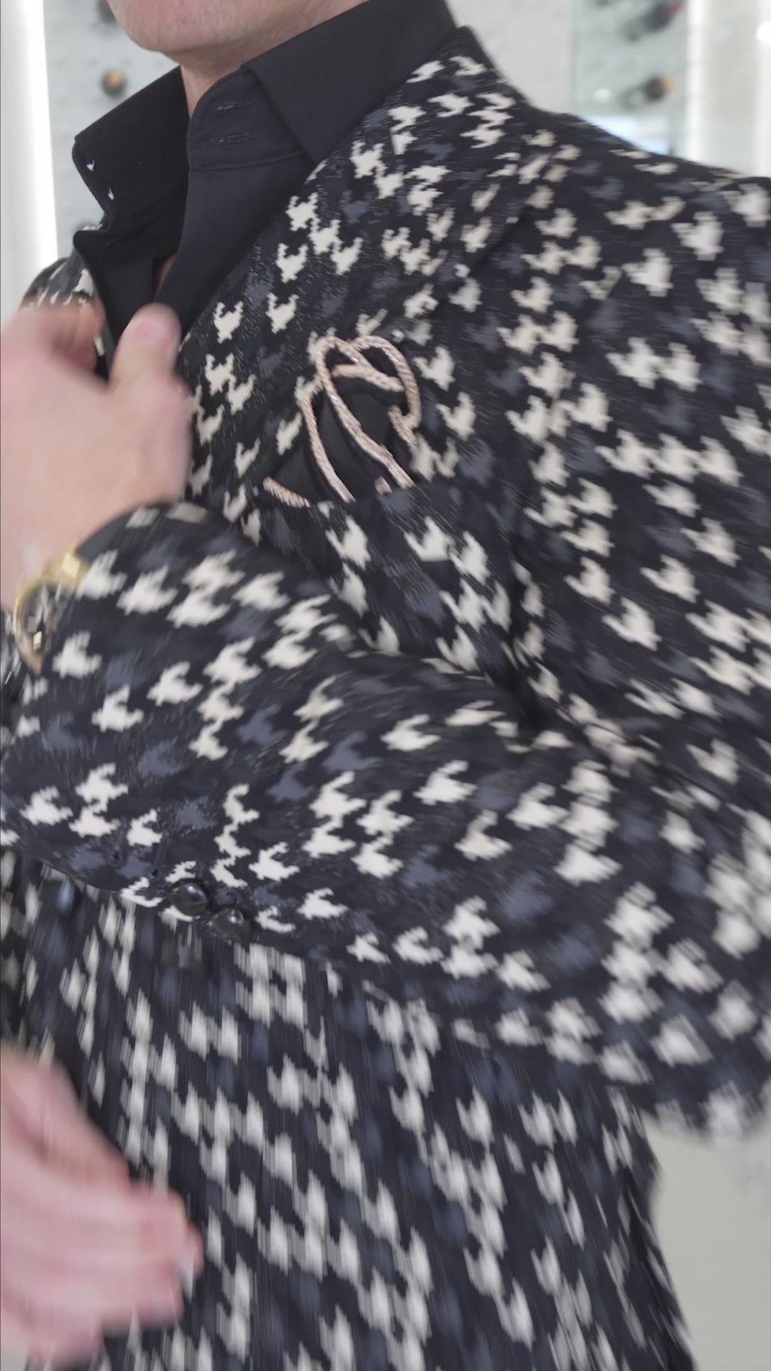 Houndstooth Lusso Double Breasted Jacket-3
