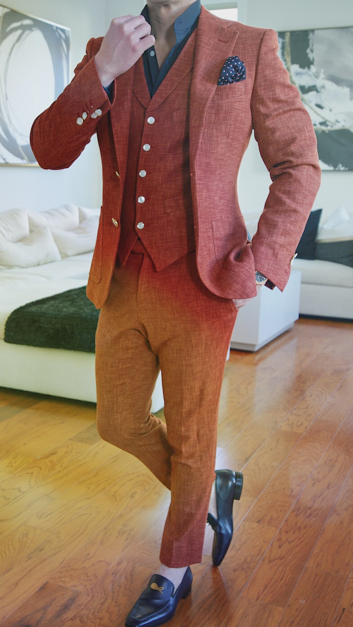 Brick Lino Tweed Sport Jacket-3