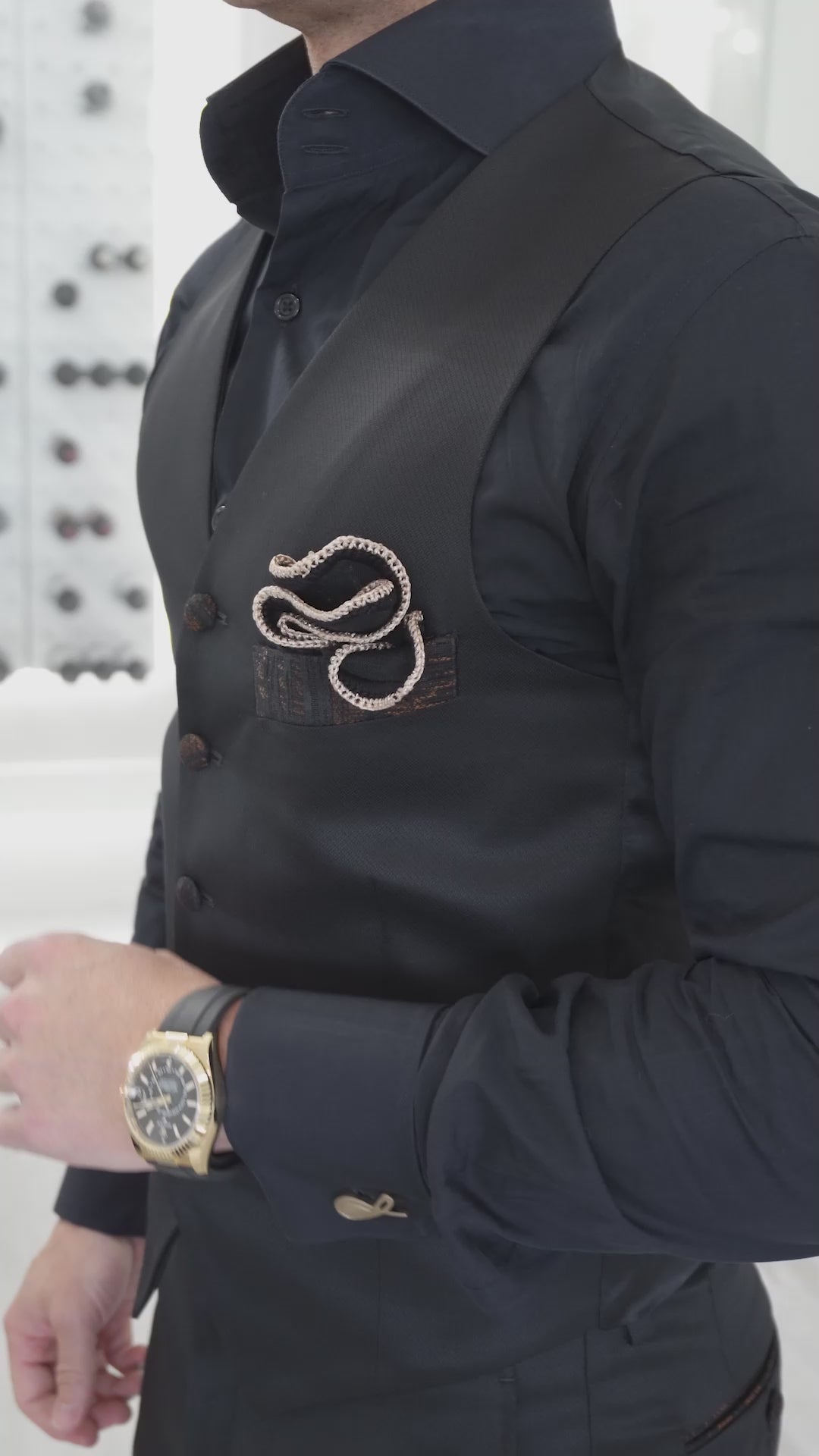 Black Evento Bronze Astrato Trousers @ The Vault-2