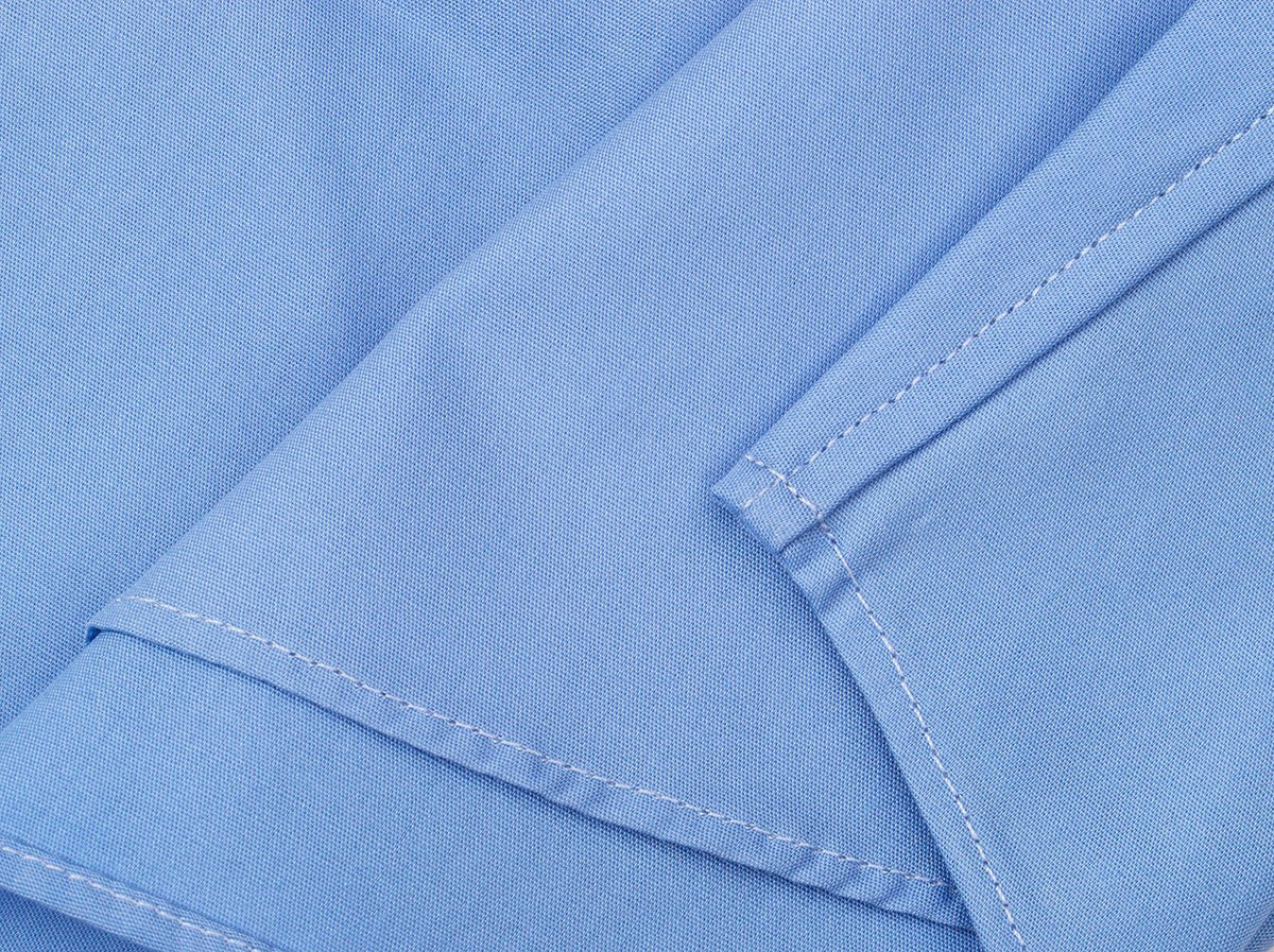 Blu Poplin Short Sleeve Shirt-4