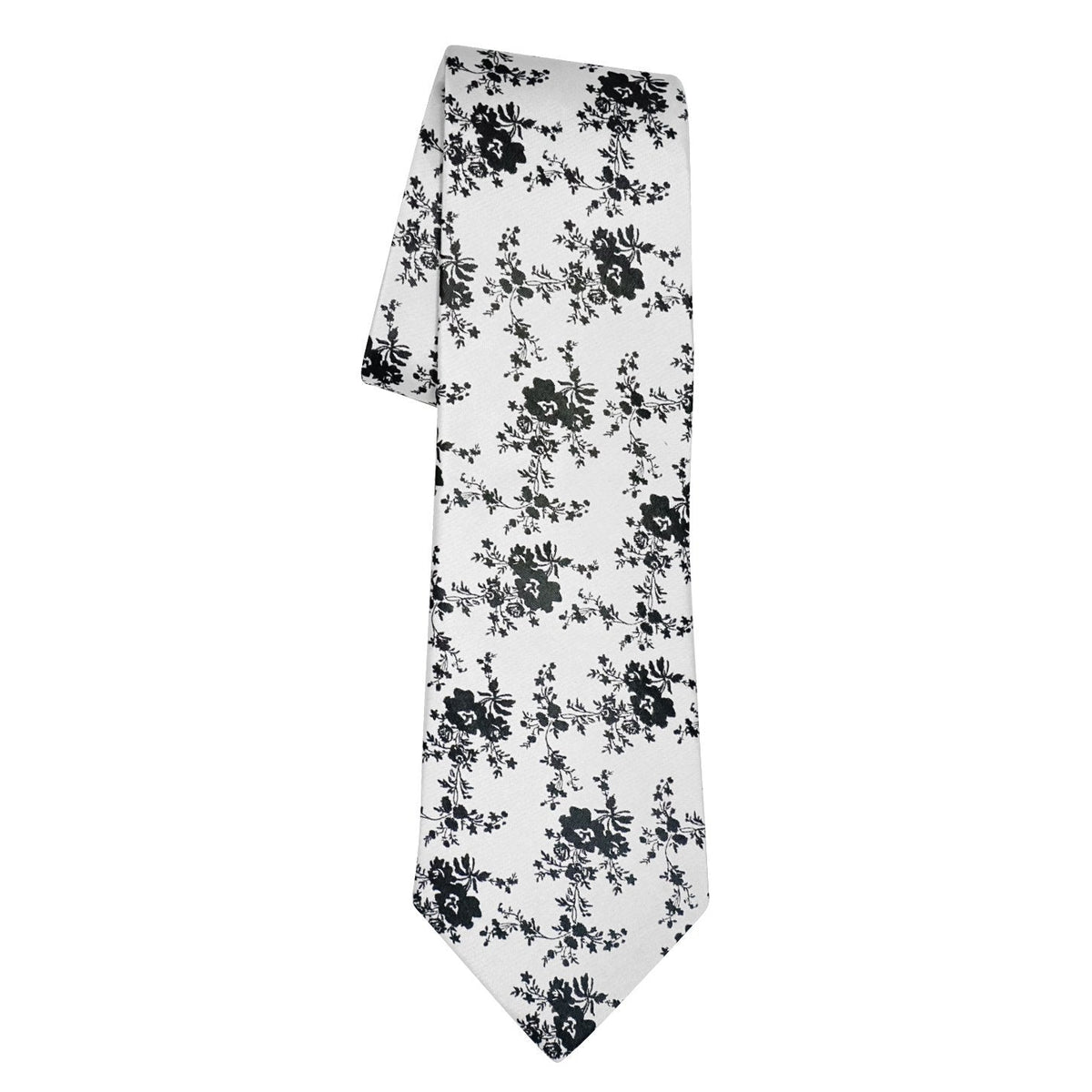 Black Bianco Carnation Necktie