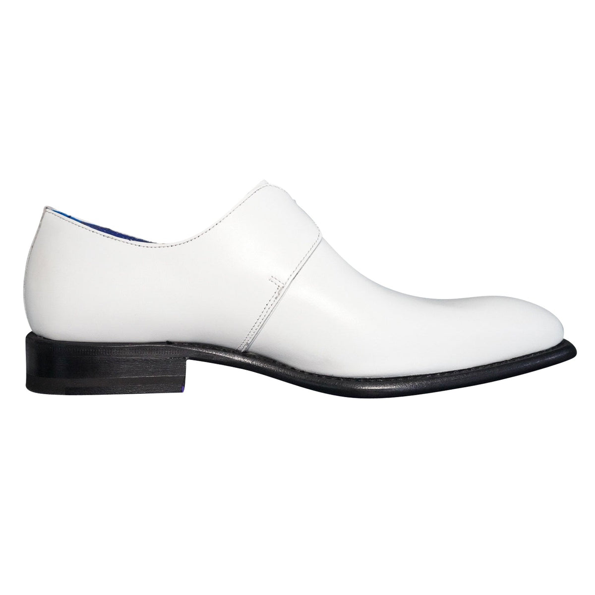 Bianco With Silver Hardware Monk Strap-5