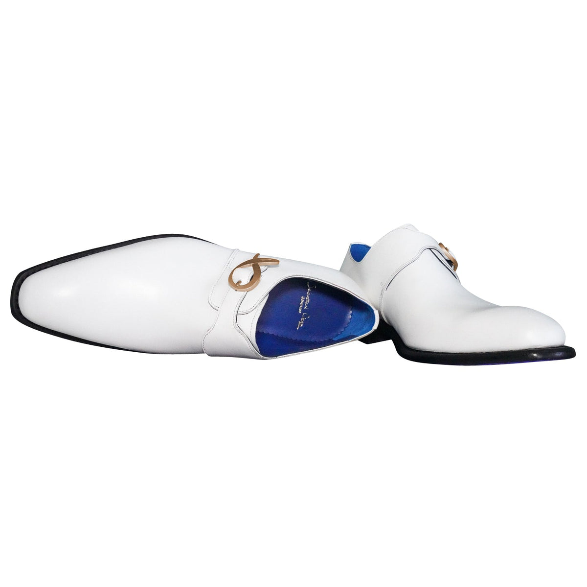 Bianco With Yellow Gold Hardware Monk Strap-9