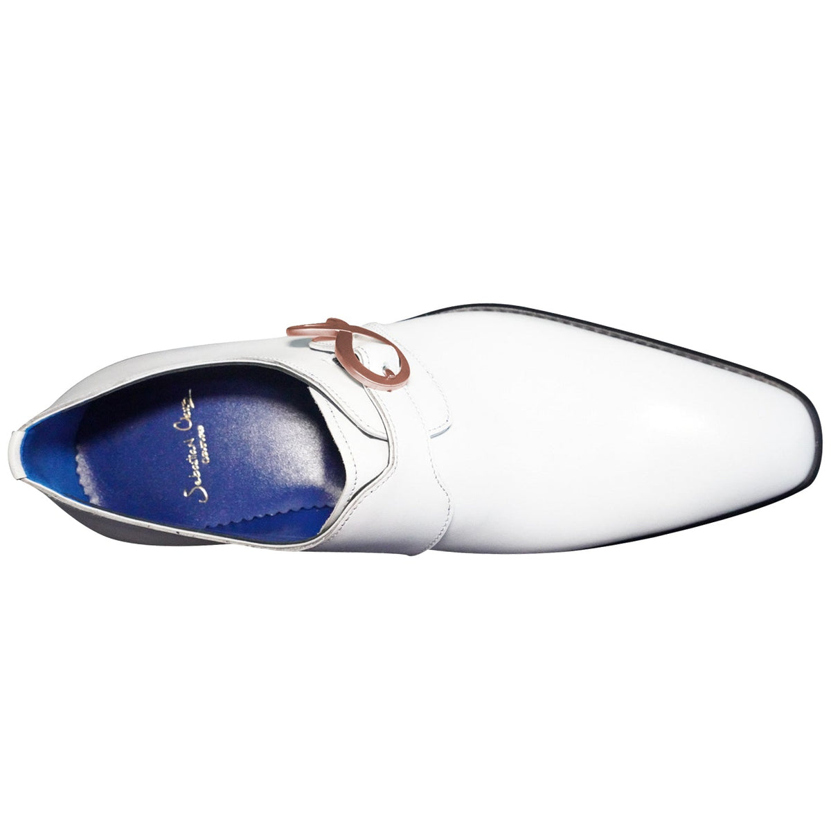 Bianco With Rose Gold Hardware Monk Strap @ The Vault-6