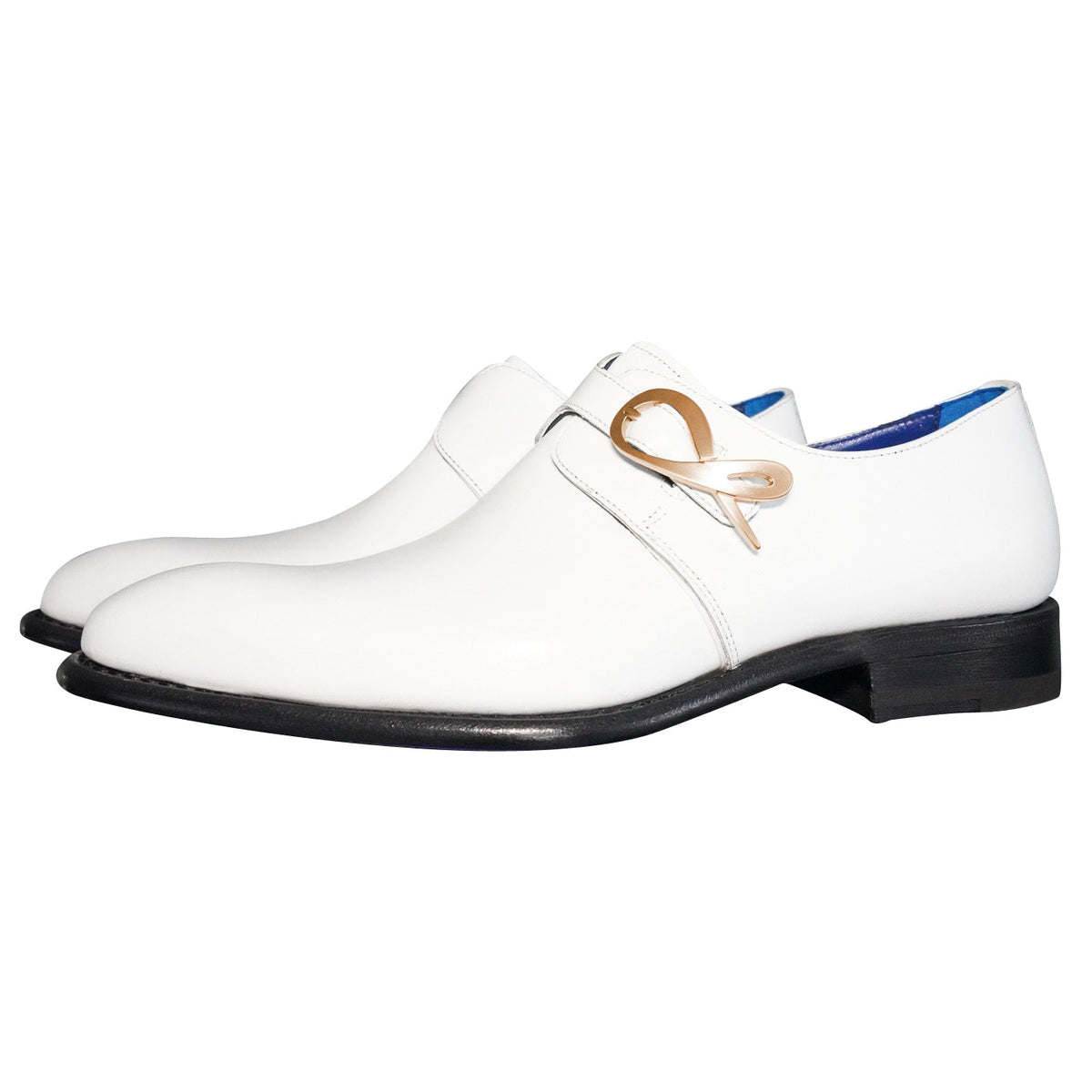 Bianco With Yellow Gold Hardware Monk Strap-3